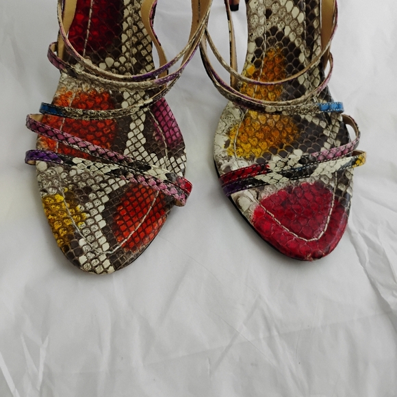 Birman Python multicolor Heel Sandals luxury 38.5 - Picture 13 of 15